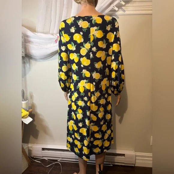 AVON Lemon Print Black Dress - Picture 5 of 10